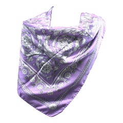 Versace Lilac Silk Twill Scarf