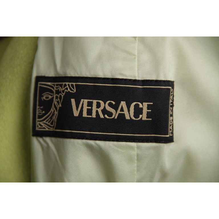 VERSACE Lime Green Wool Blend Coat Wide Lapels 2005 Fall Collection ...