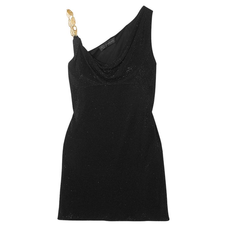 Versace LIMITED EDITION $5000 USD Black Crystal Mini Party Embellished Dress  For Sale at 1stDibs