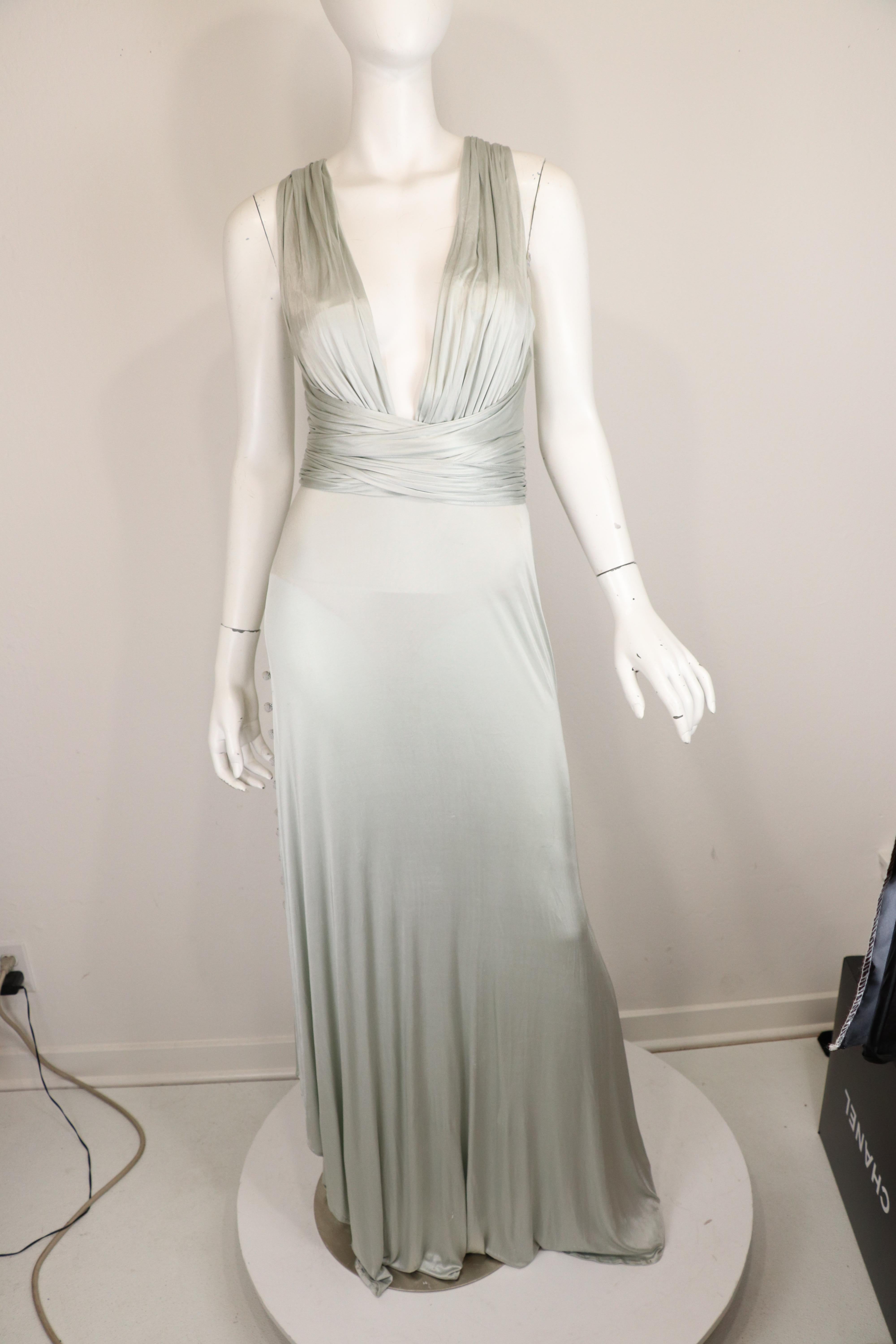 This stunning Versace gown, dating back to the 1990's, was part of a collection of silk jersey gowns dubbed 