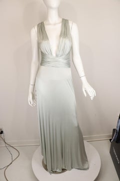 Versace Liquid Silver Silk Jersey Gown