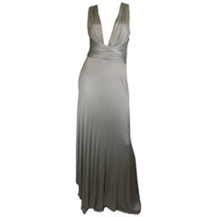 Versace Liquid Silver Silk Jersey Gown