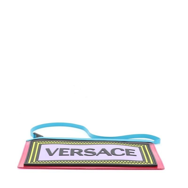 Versace Logo Clutch PVC In Good Condition In NY, NY