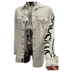 Versace Logo Medusa White Denim Set comes with Shorts and Jacket