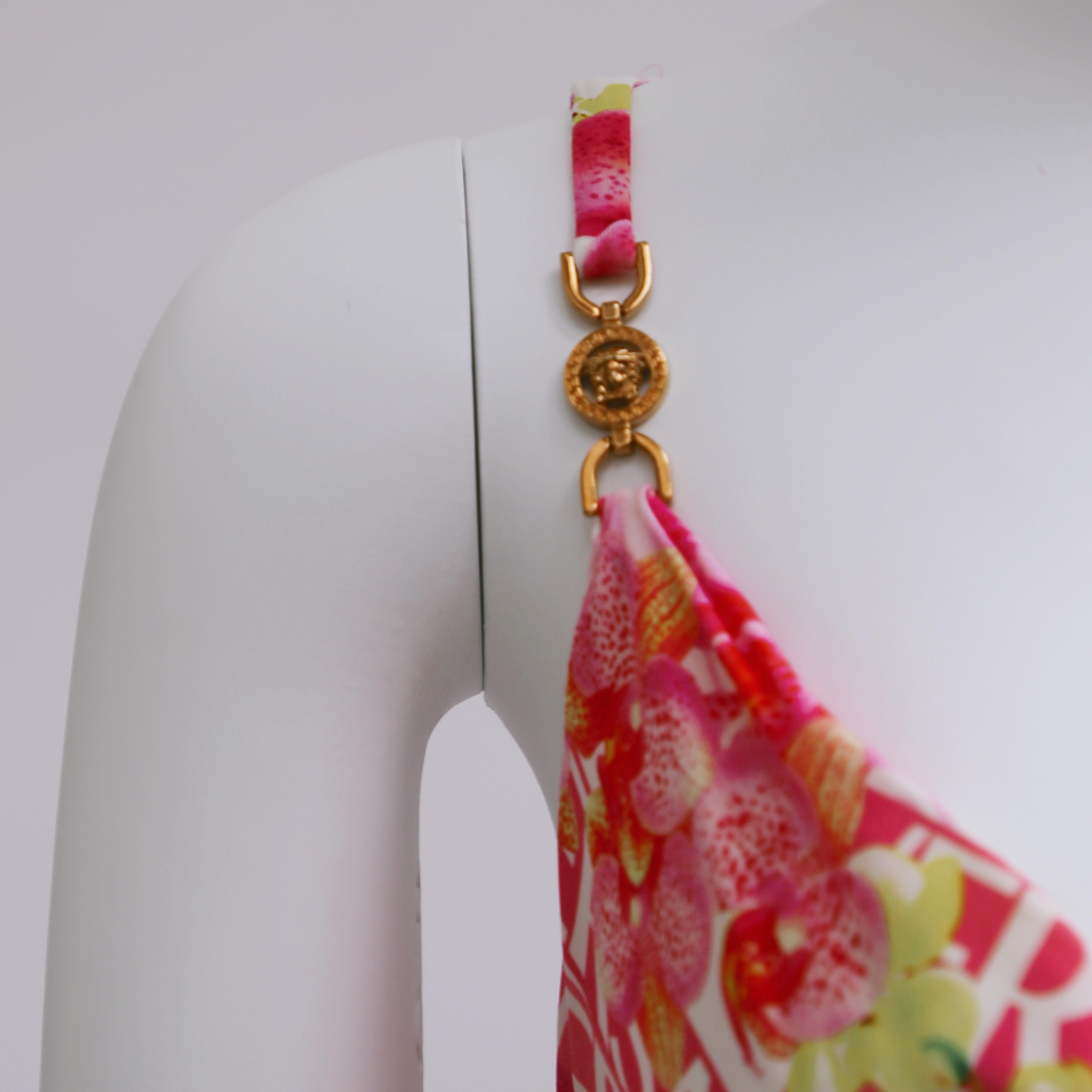 Tubino Versace Logo Orchidea - NWT in vendita 1