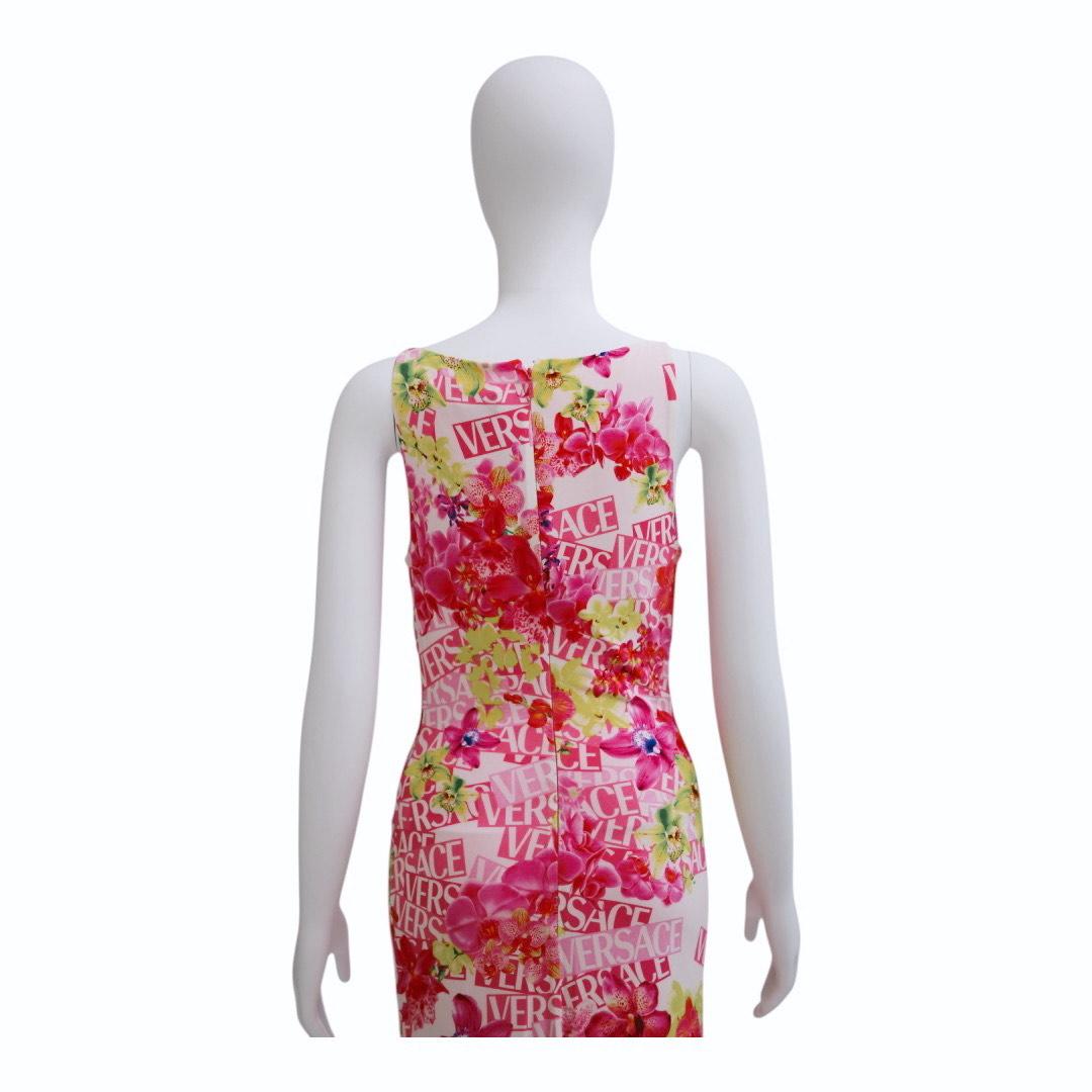 Tubino Versace Logo Orchidea - NWT in vendita 3