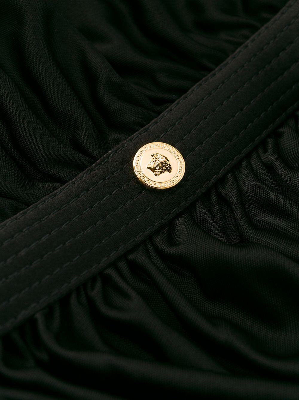 Versace Langes Asymmetrisches gerafftes Schwarzes Pin Up Kleid / Abendkleid Größe 38 7