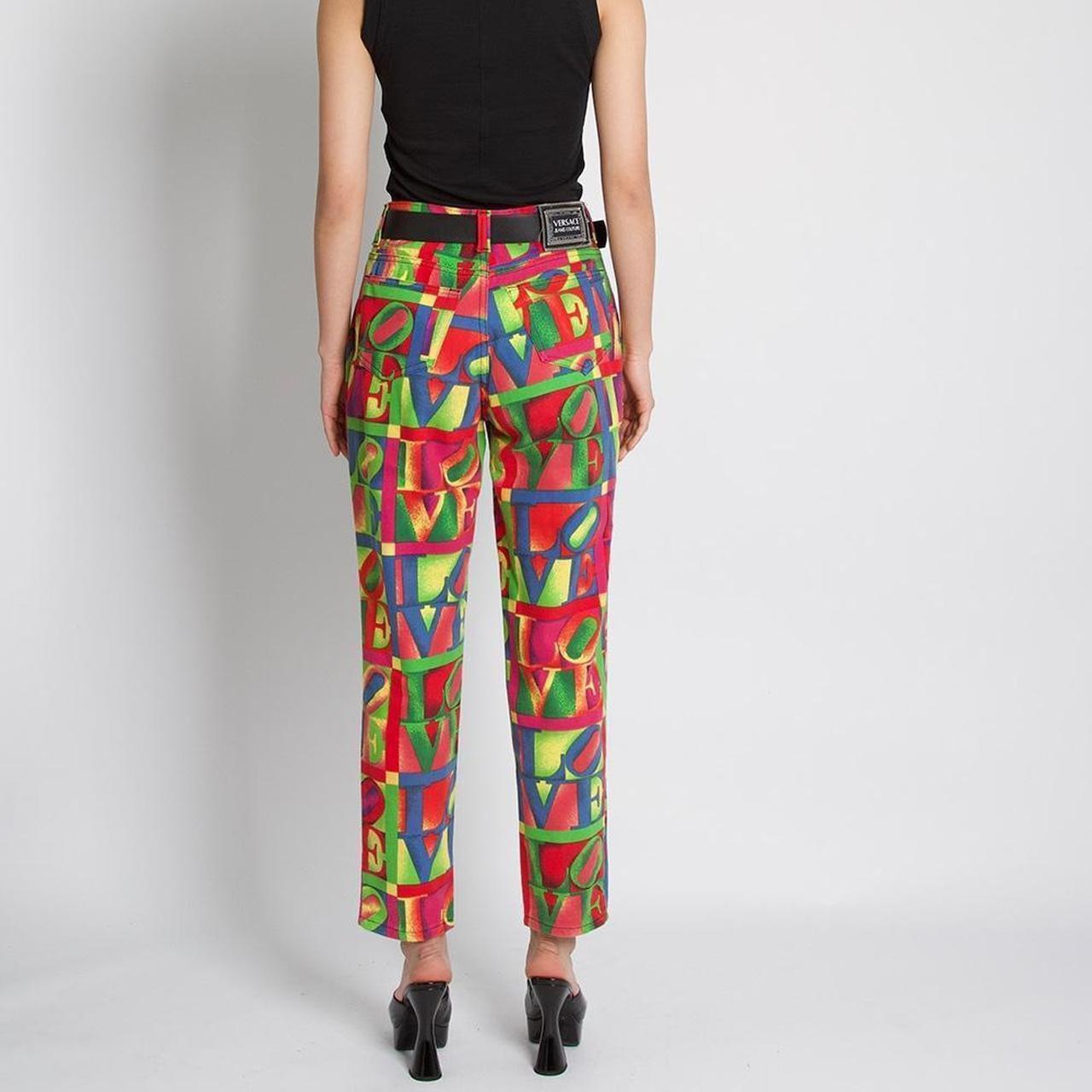 Versace Love Printed Jeans Couture Spring  / Summer 1995 Vintage Print  For Sale 3