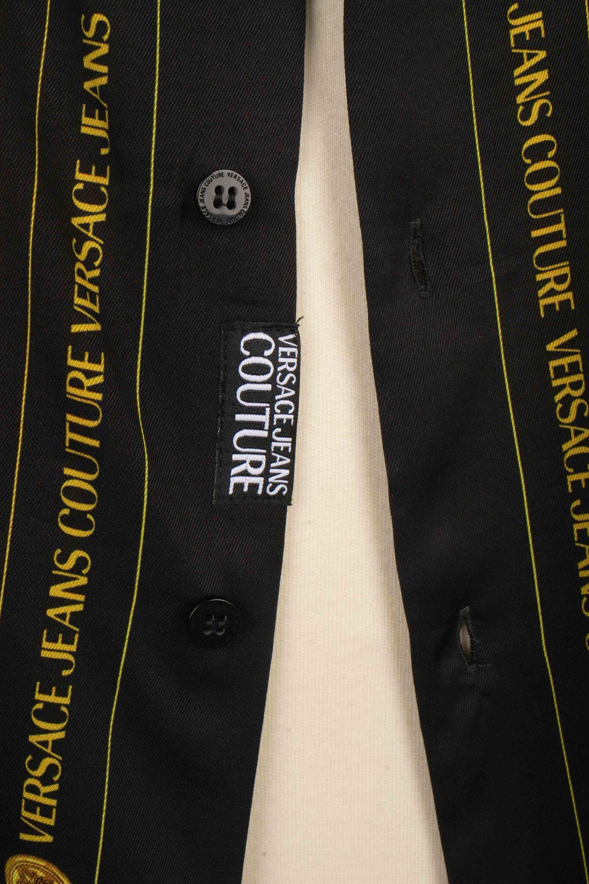 Versace Man Shirt Printed with Golden-tone For Sale 2