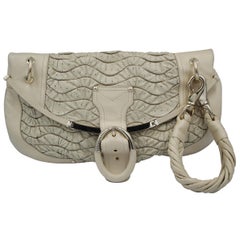 Versace Maxi Clutch or handbag in Cream Leather