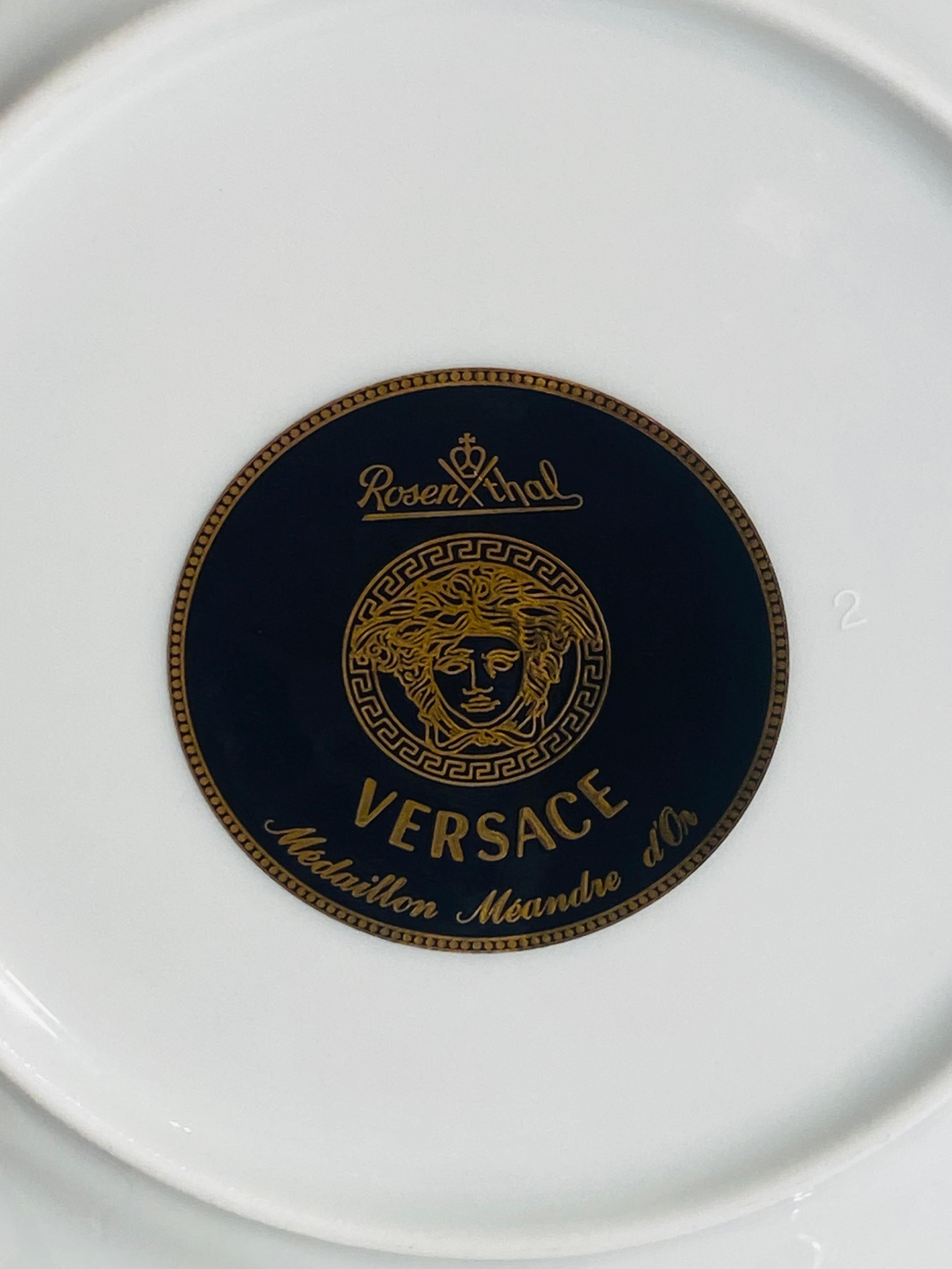 German Versace Medallion Meandre D'Or 2 Platters & Covered Butter or Entre Dish