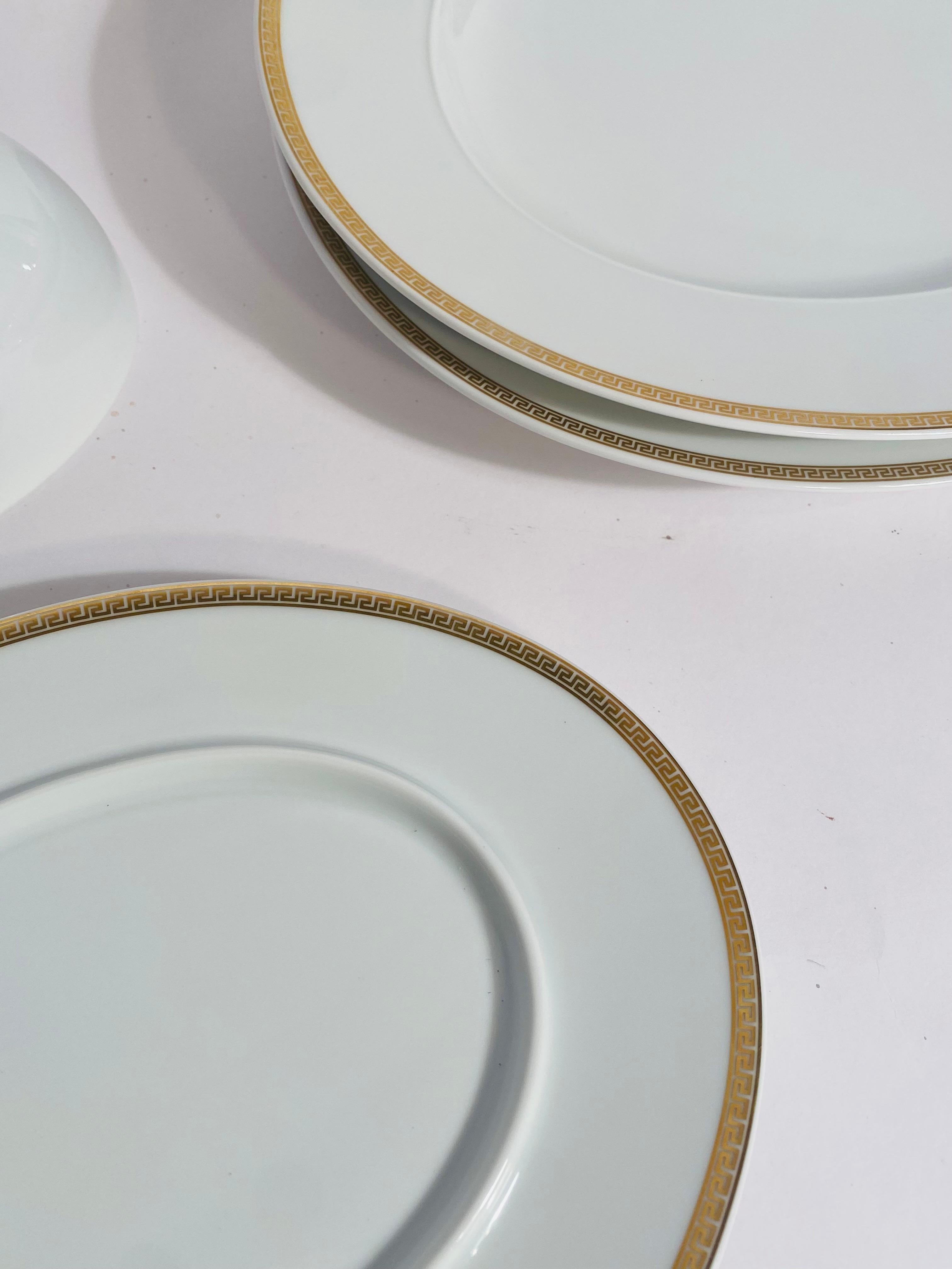 Gold Versace Medallion Meandre D'Or 2 Platters & Covered Butter or Entre Dish