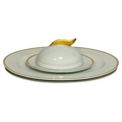 Versace Medallion Meandre D'Or 2 Platters & Covered Butter or Entre Dish