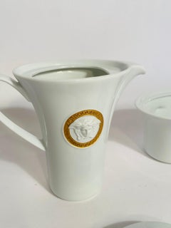Versace Medallion Meandre D'Or Creamer & Sugar Set. Original Boxes