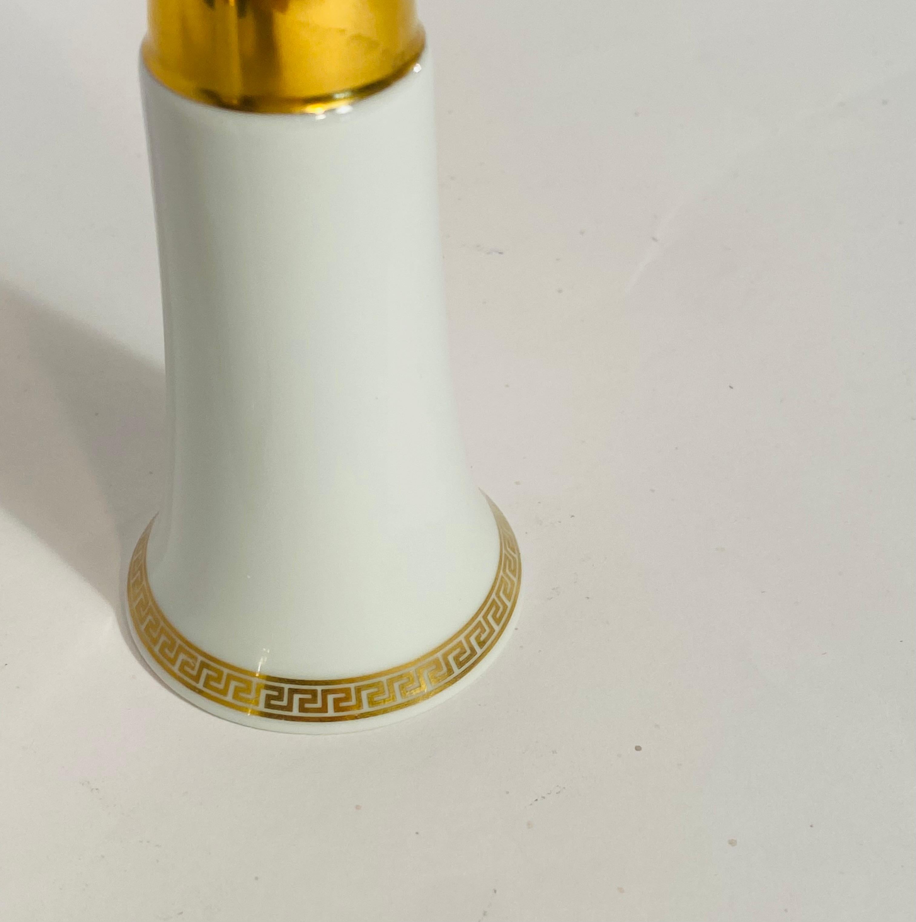Contemporary Versace Medallion Meandre D'Or Salt & Pepper Shakers. Original Boxes