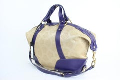 Versace Medusa 2way Jacquard Vitello 1mt914 Beige X Blue Canvas Shoulder Bag