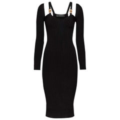 VERSACE MEDUSA ACCENT BLACK KNIT Dress 40 - 4