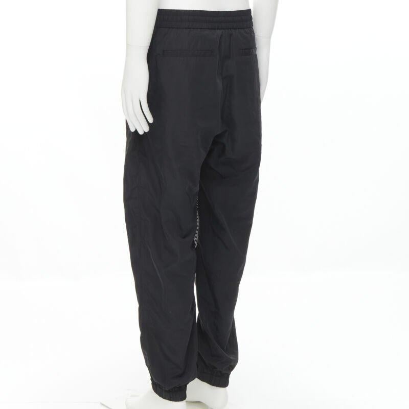 Men's VERSACE Medusa Big Logo print black nylon Y2K track pants IT54 XXL