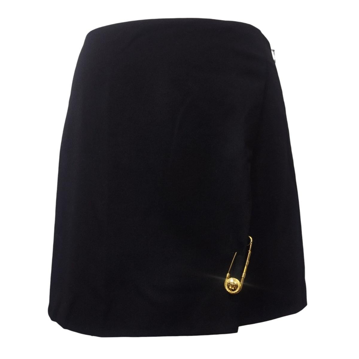Versace Medusa Black Miniskirt XS For Sale