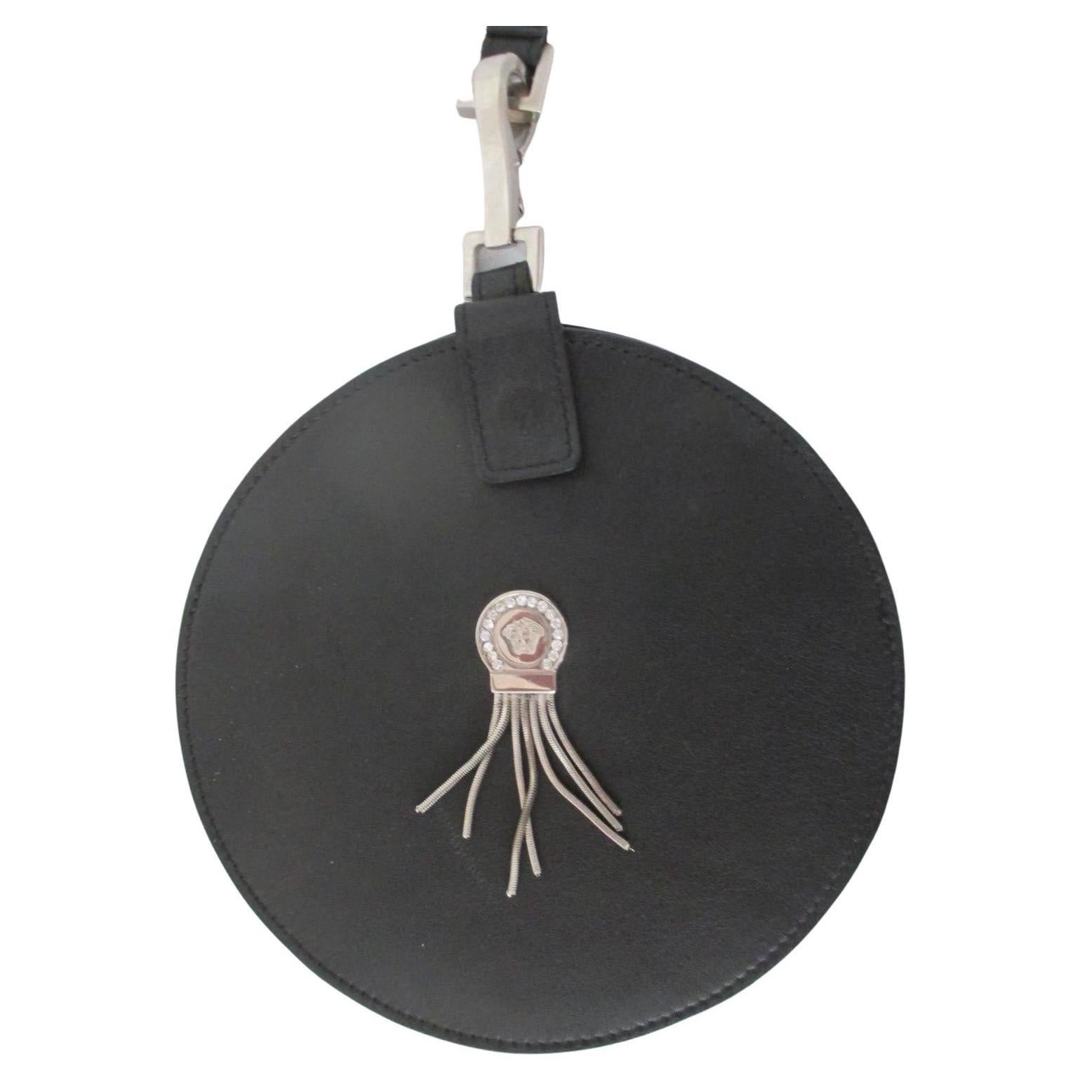 Versace Medusa Black Petite Round Hand Bag For Sale