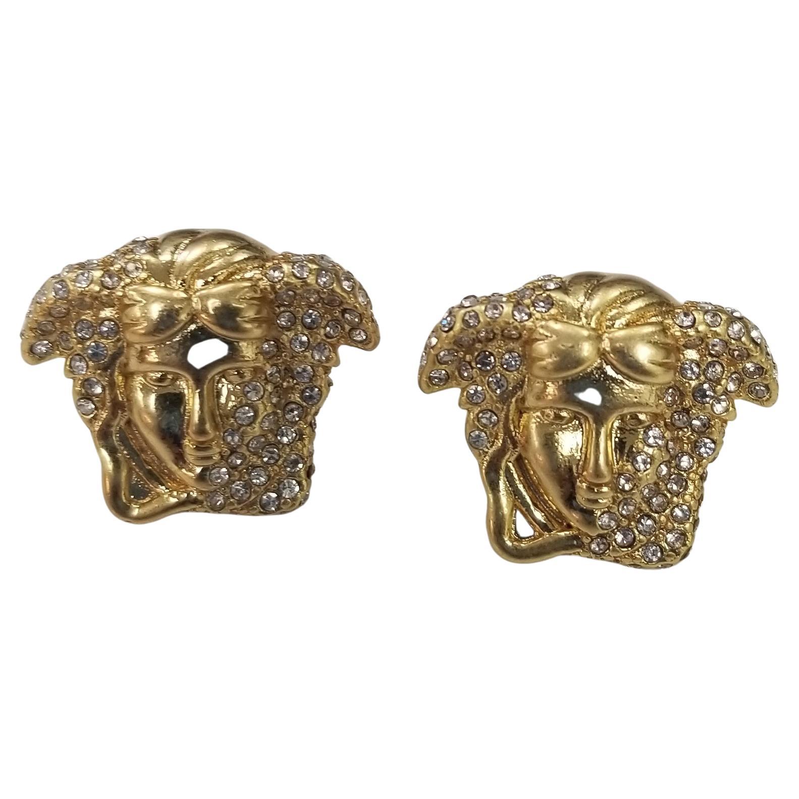 Versace Medusa Crystal Earrings For Sale at 1stDibs | versace meduse, versace  medusa alchemy, medusa earrings