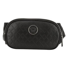 Versace Medusa Double Zip Waist Bag Embossed Leather