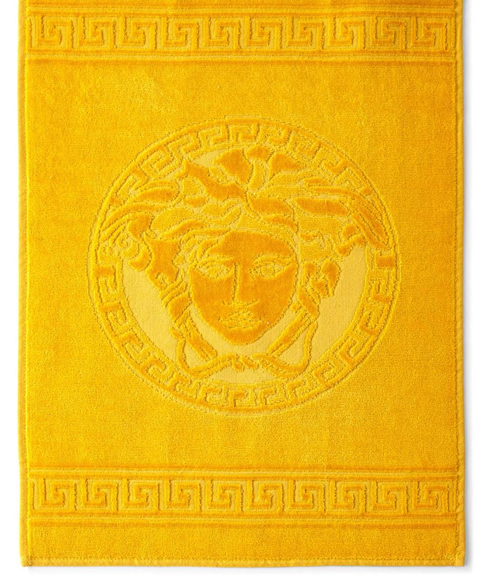 Versace Medusa Gold Hand Towel, Deep Yellow, Italy In New Condition In Brooklyn, NY