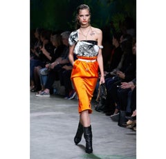 VERSACE Medusa gold ring marble black white tie dye tshirt IT38 S