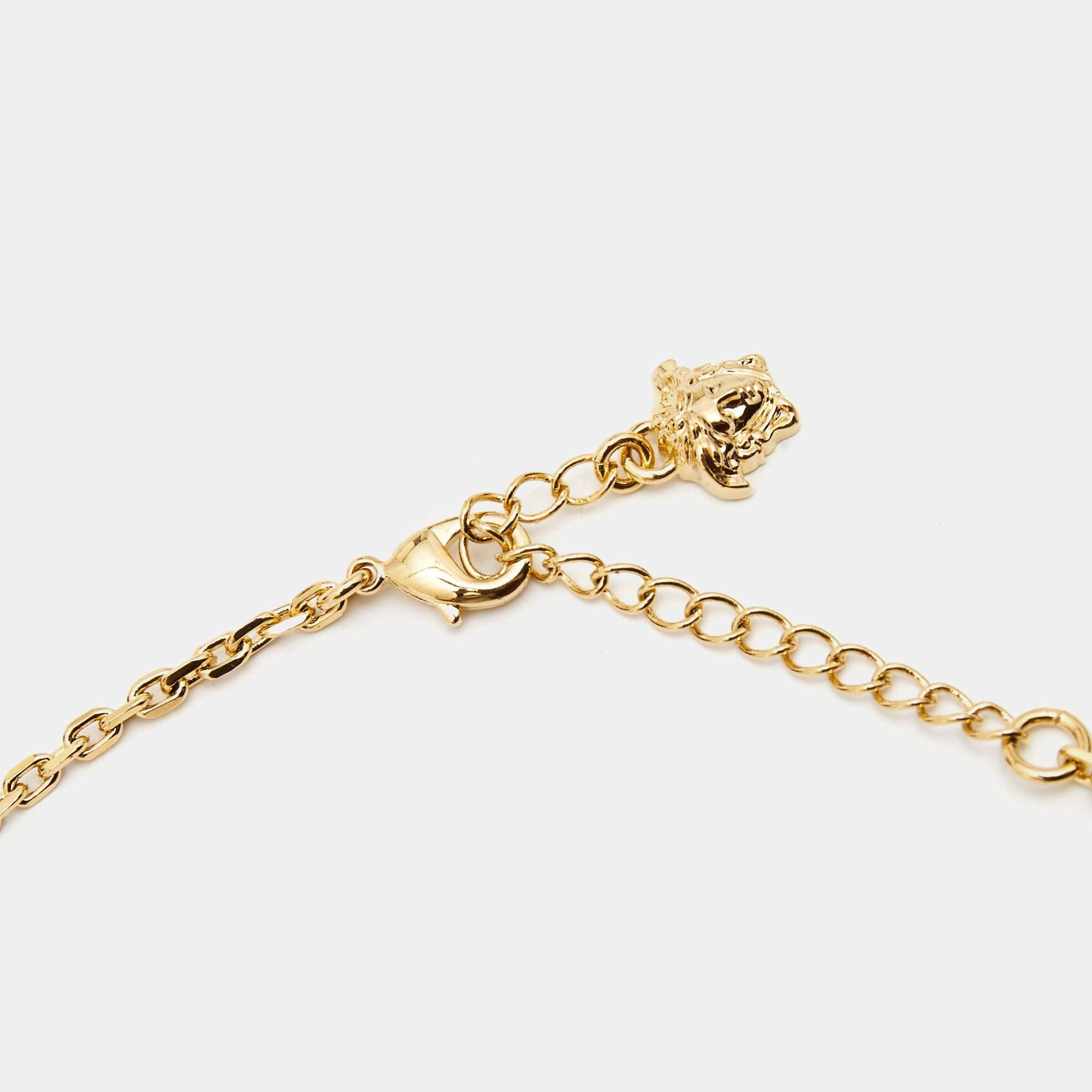 Versace Medusa Gold Tone Necklace In Excellent Condition In Dubai, Al Qouz 2