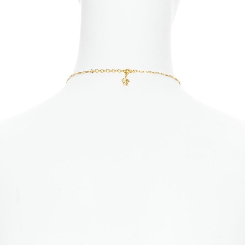 VERSACE Medusa Greca coin medallion gold tone nickel short necklace 1