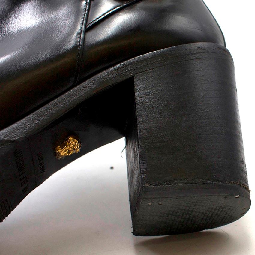 Versace Medusa Head Buckle Black Ankle Boots Size 39 In Good Condition In London, GB