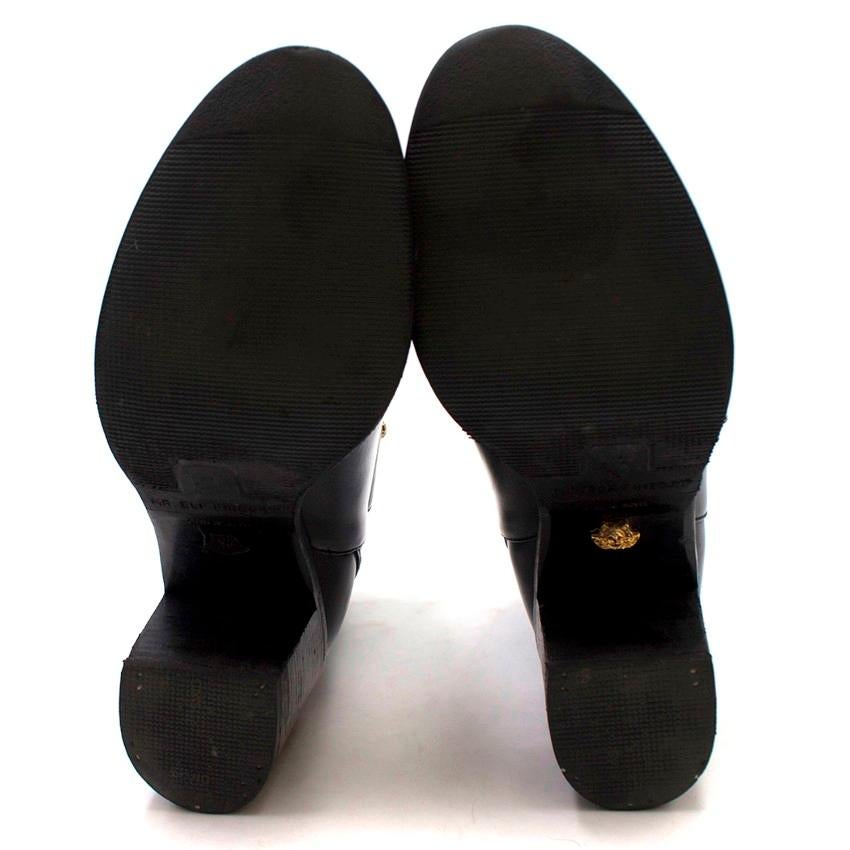 Versace Medusa Head Buckle Black Ankle Boots Size 39 5