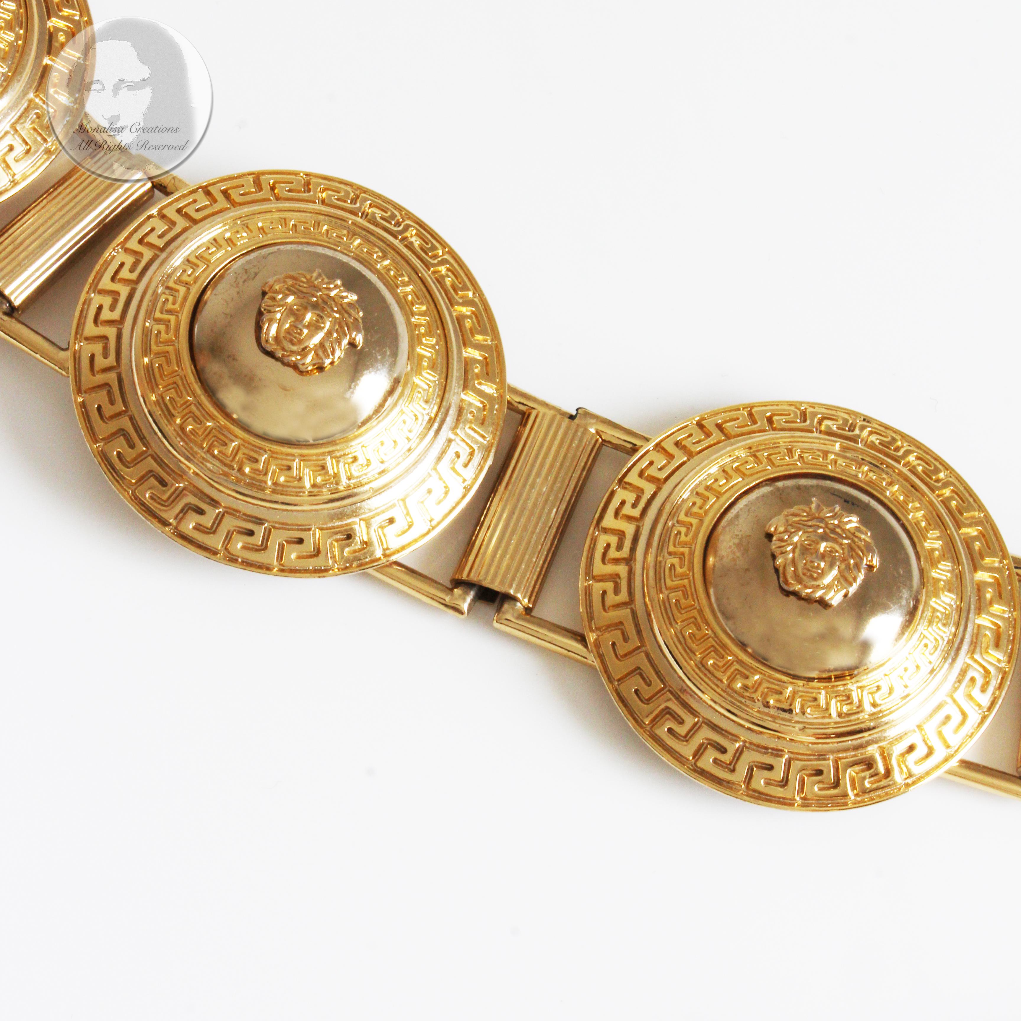 Versace Medusa Head Chain Belt Oversized Medallions Vintage 90s XS  3