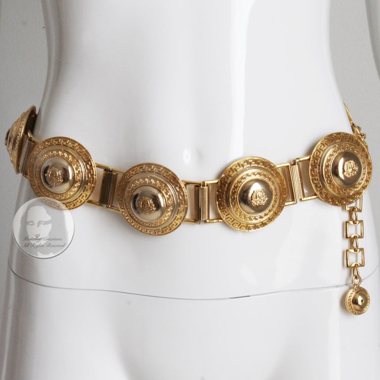 Versace Medusa Head Chain Belt Oversized Medallions Vintage 