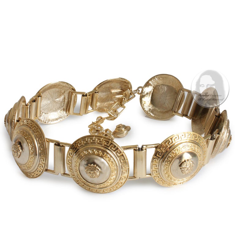 Versace Medusa Head Chain Belt Oversized Medallions Vintage  display picture 1