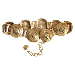 Versace Medusa Head Chain Belt Oversized Medallions Vintage 90s XS