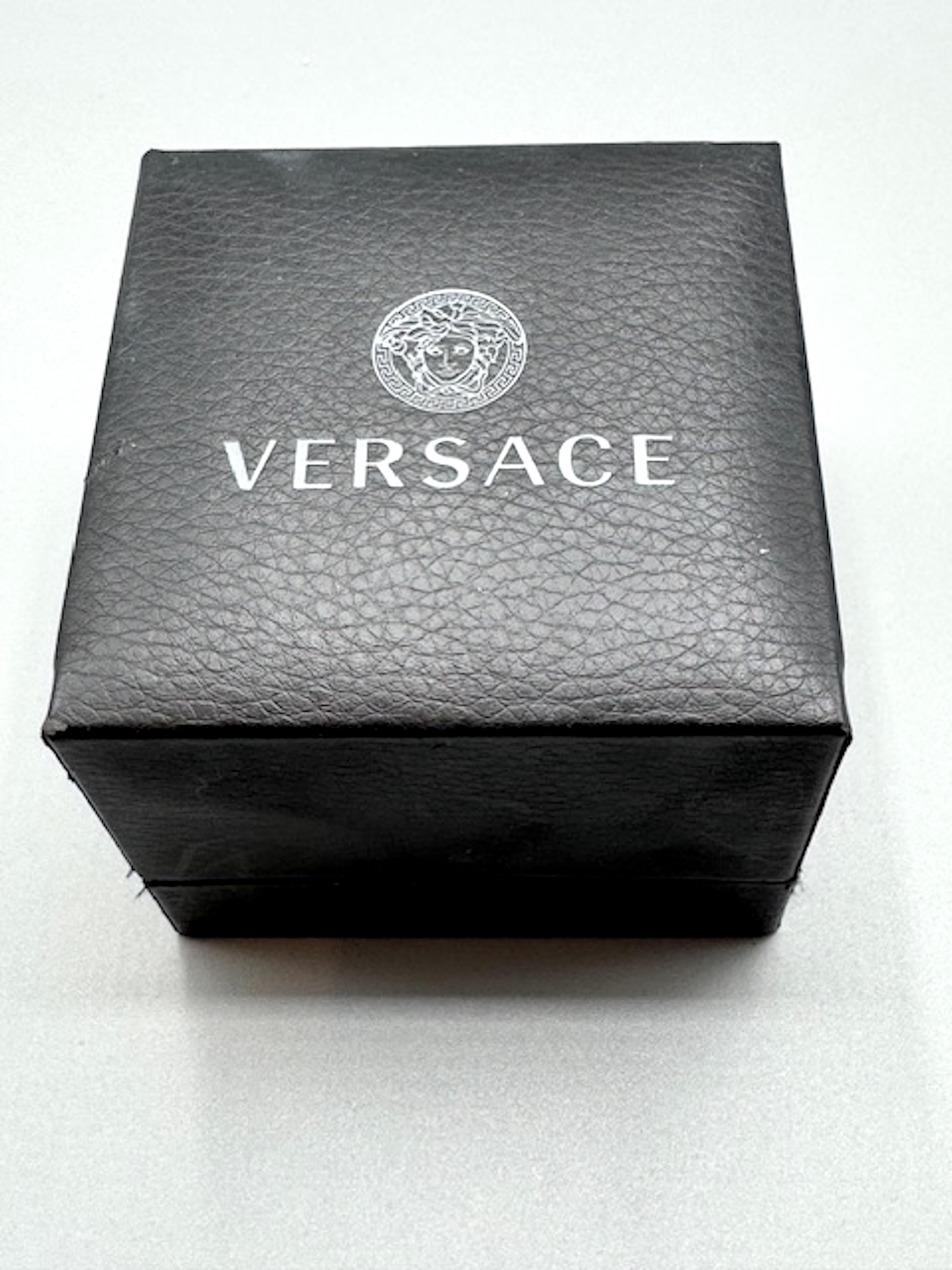 Versace Medusa Head Gold Button Earrings For Sale 2