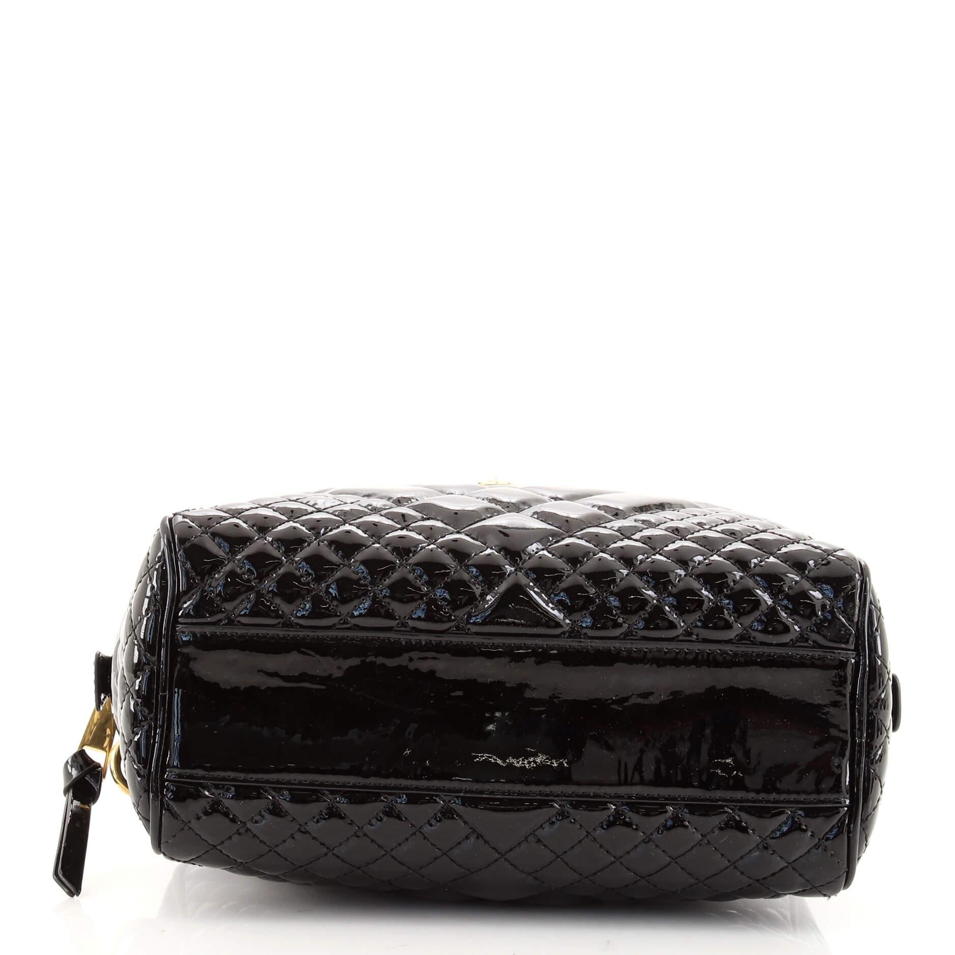 Versace Medusa Icon Bowler Bag Quilted Patent Small In Fair Condition In NY, NY