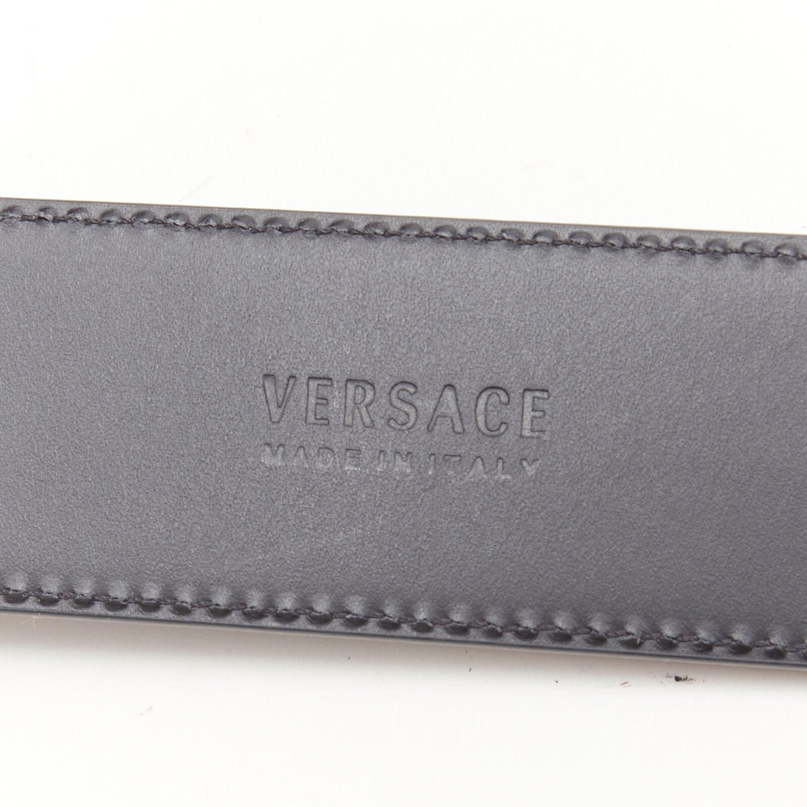 VERSACE Medusa Medallion Coin gold black leather belt 110cm 42-46