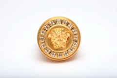 Versace Medusa Motif Ring With Rhinestones Size 7