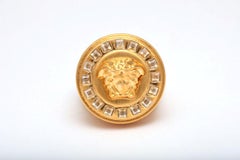 Versace medusa motif ring with rhinestones size 7