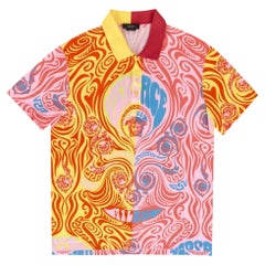 Versace Medusa Music & Greca Print Cotton Polo T-Shirt. Size 2XL