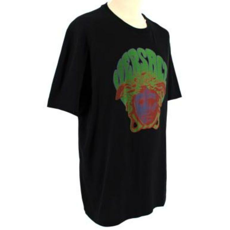 Versace Medusa Music Logo Black Cotton T-Shirt In Excellent Condition For Sale In London, GB