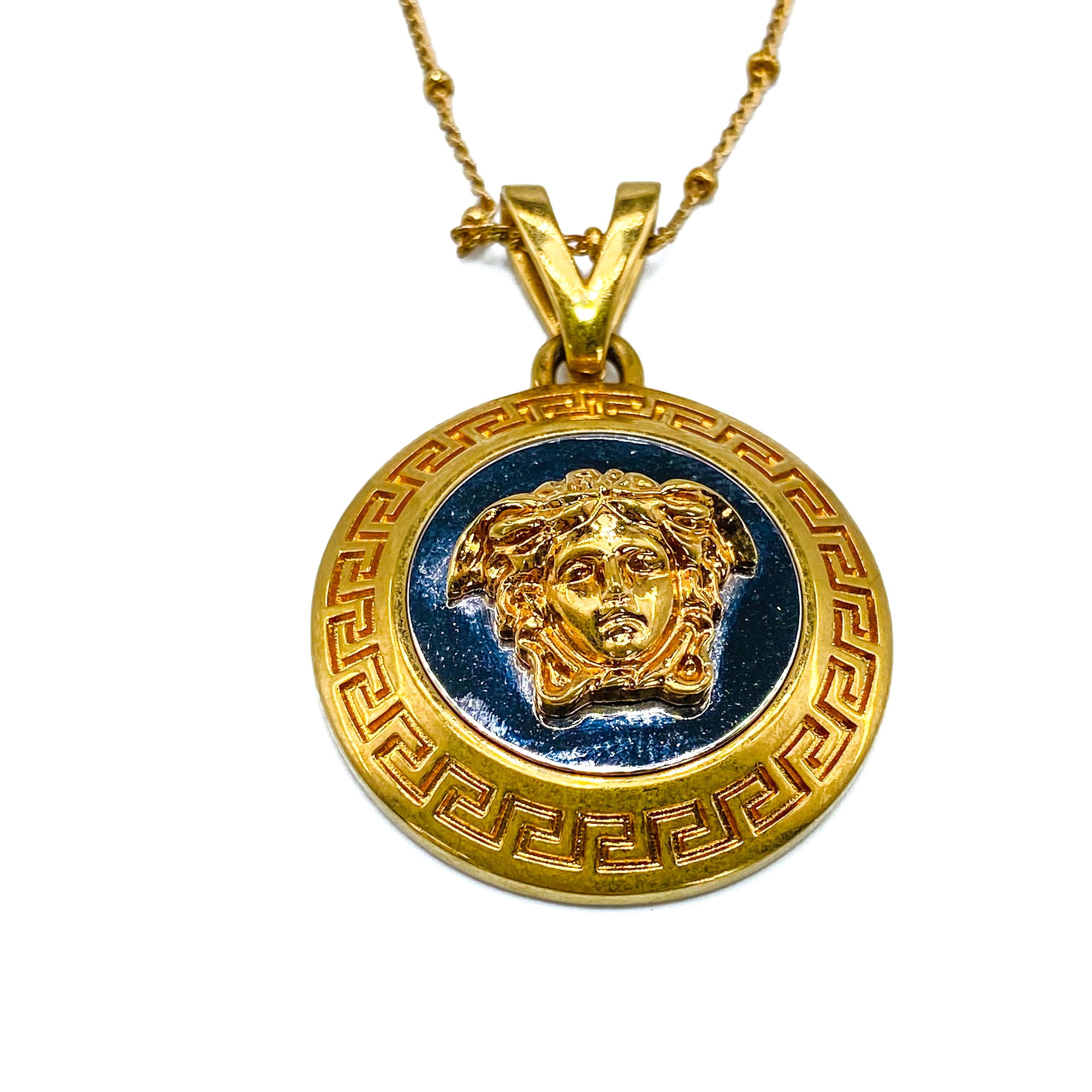 Versace 2000s Medusa Pendant Necklace 

Super cool iconic medusa pendant from the legendary Versace. Made in Italy from gold plated metal, this incredible necklace will add a contemporary 90s feel to your party wear

Gianni Versace was a visionary