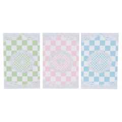 Versace Medusa Notes Papier Chess Pattern Book Sets Green x Blue x Pink