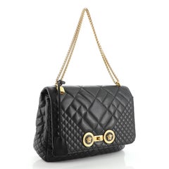 Versace Medusa Padlock Icon Flap Bag Quilted Leather Large