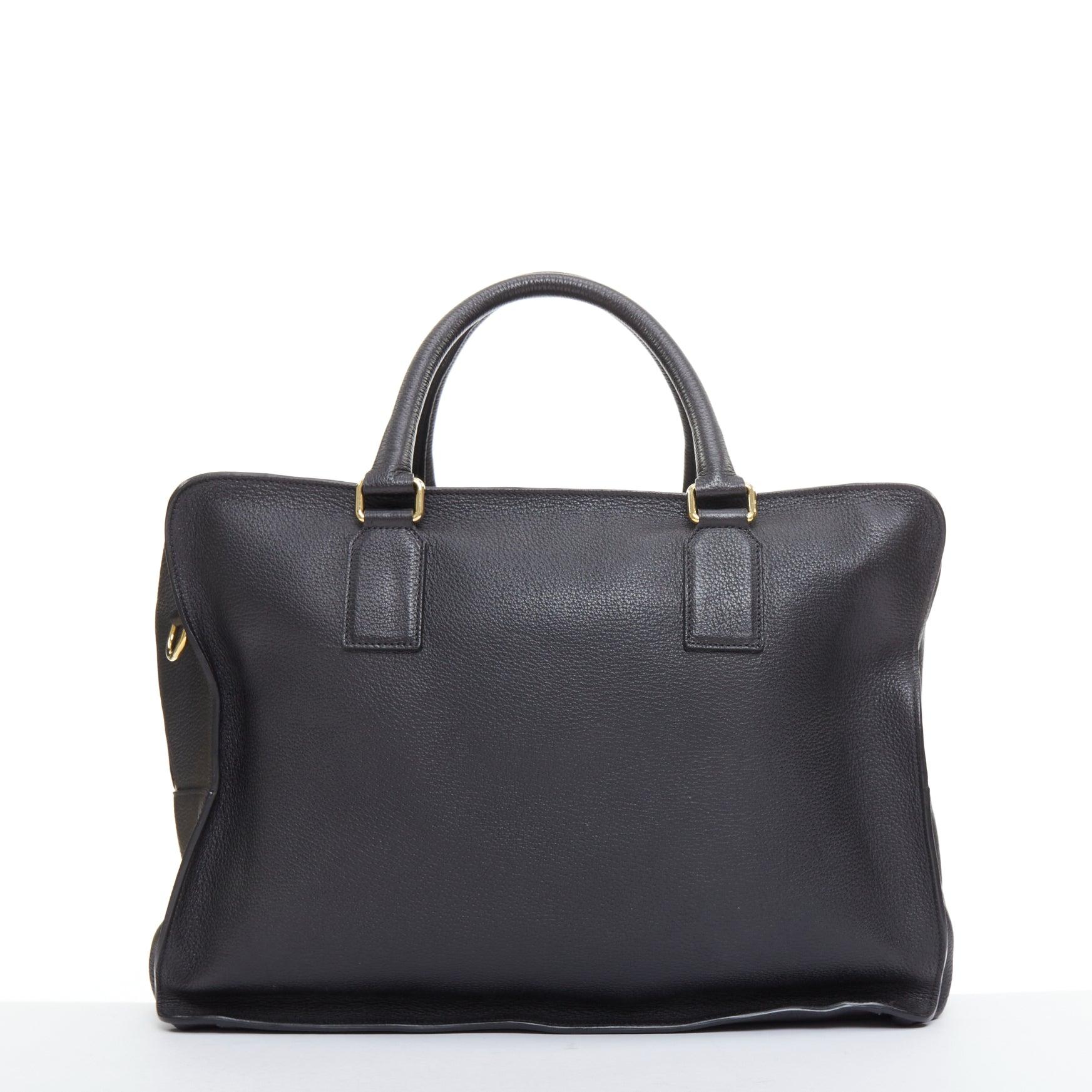 VERSACE Medusa Palazzo schwarzes Kalbsleder goldenes Emblem Laptop Aktentasche Damen im Angebot