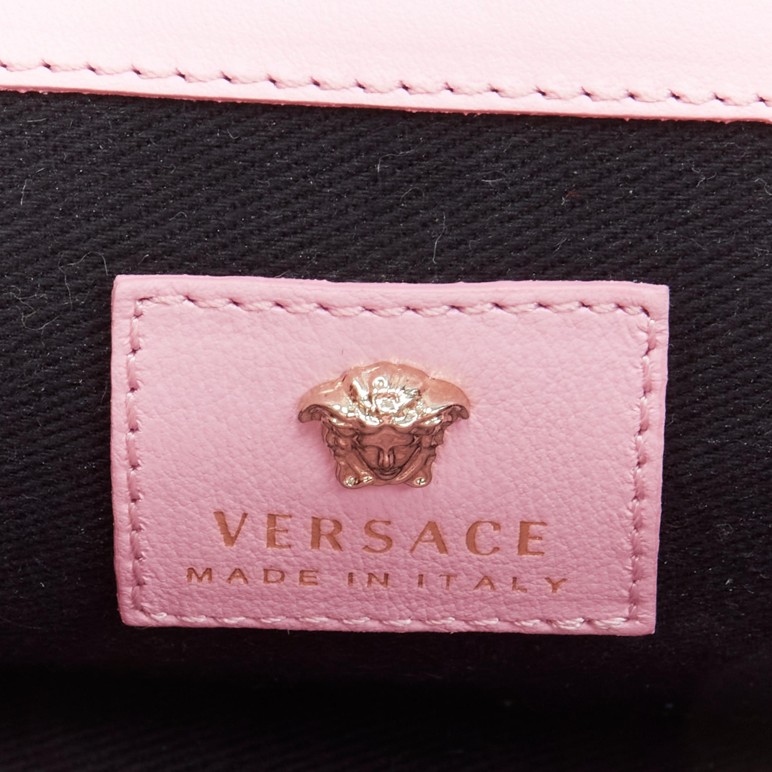 VERSACE Medusa Palazzo gold emblem pink strass crystal embellished crossbody bag 2