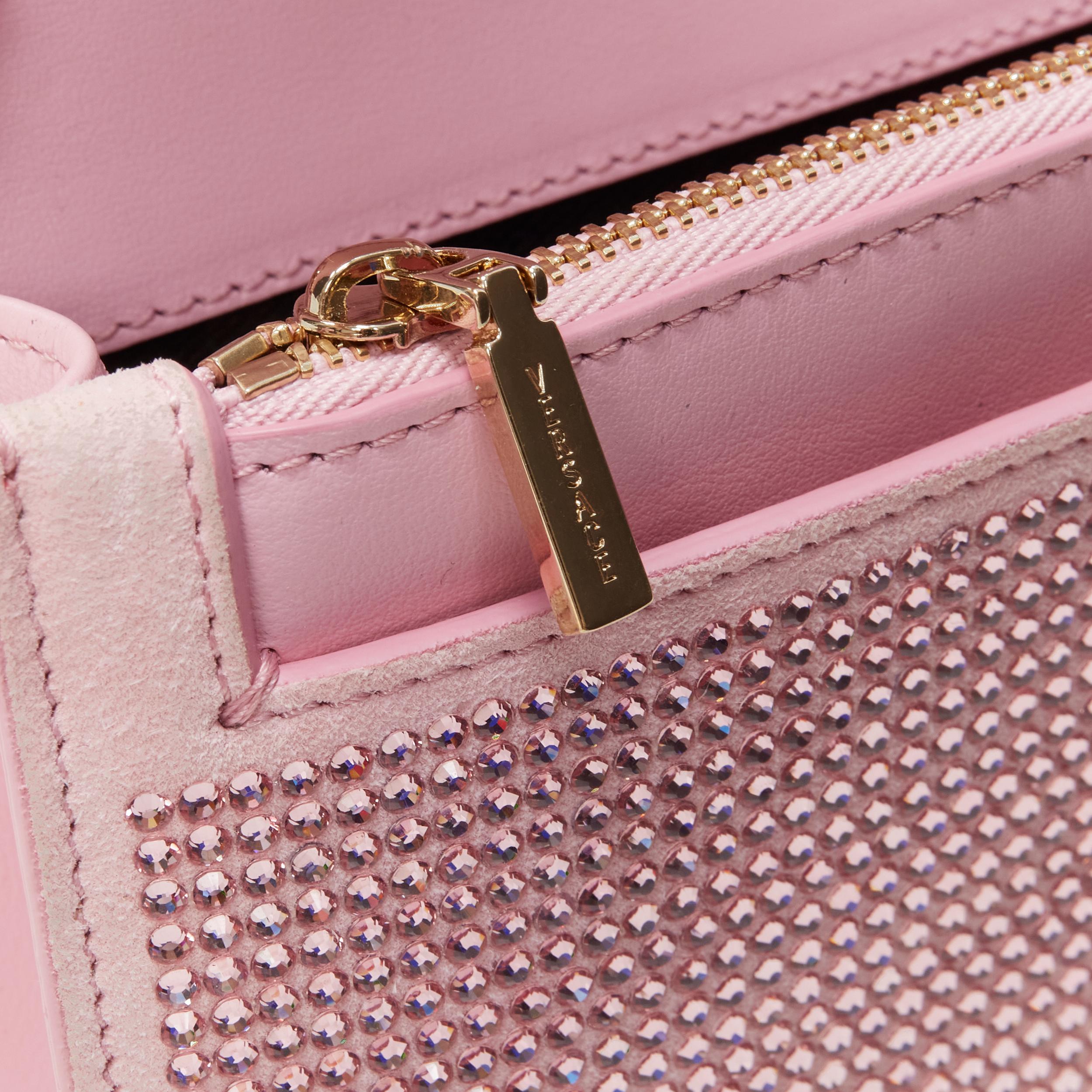 Women's VERSACE Medusa Palazzo gold emblem pink strass crystal embellished crossbody bag