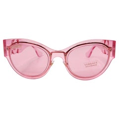 Versace Medusa Rosa Transparent Schmetterling Frame Sonnenbrille circa Y2K